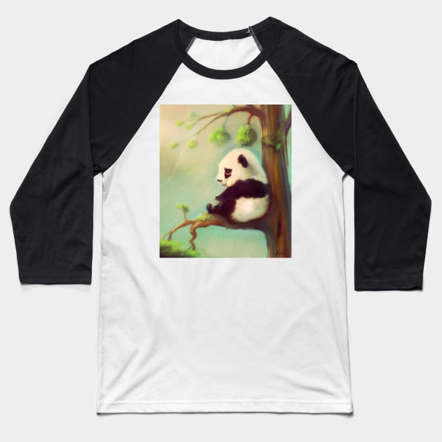 Sad panda Baseball T-Shirt by Artofokan